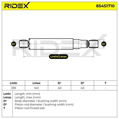 Stoßdämpfer RIDEX 854S1710 854S1710 - foto 12