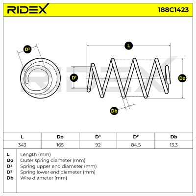 Fahrwerksfeder RIDEX 188C1423 188C1423 - foto 4