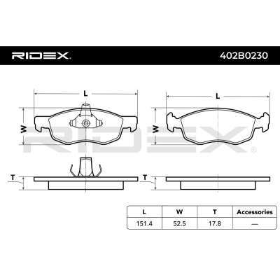 Bremsbeläge Satz RIDEX 402B0230 402B0230 - foto 3