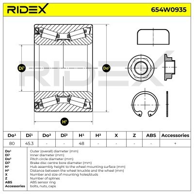 Radlager RIDEX 654W0935 654W0935 - foto 3