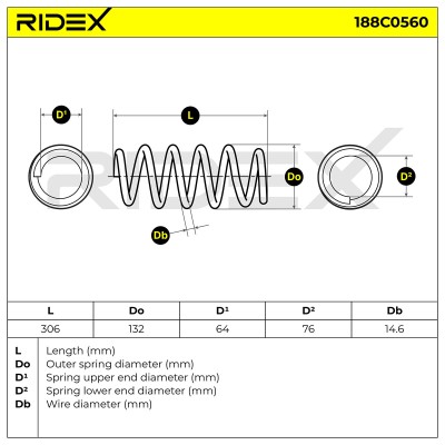 Fahrwerksfeder RIDEX 188C0560 188C0560 - foto 5
