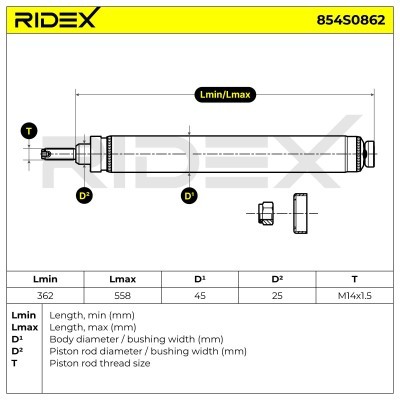 Stoßdämpfer RIDEX 854S0862 854S0862 - foto 5