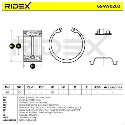 Radlager RIDEX 654W0202 654W0202 - foto 6