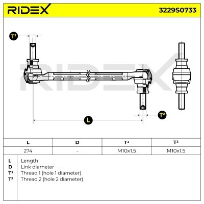Stabilisator Stange RIDEX 3229S0733 3229S0733 - foto 5