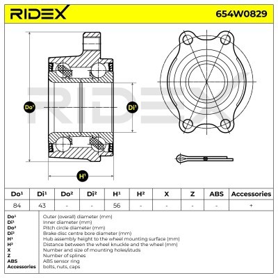 Radlager RIDEX 654W0829 654W0829 - foto 5