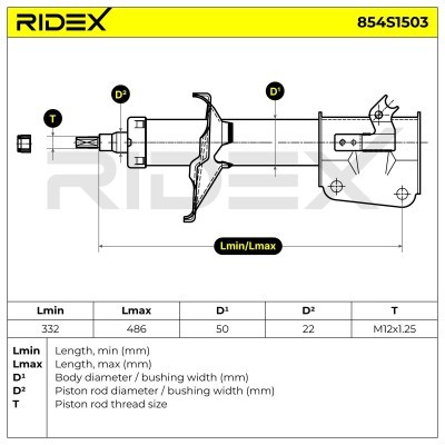 Stoßdämpfer RIDEX 854S1503 854S1503 - foto 6