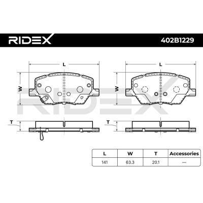 Bremsbeläge Satz RIDEX 402B1229 402B1229 - foto 6