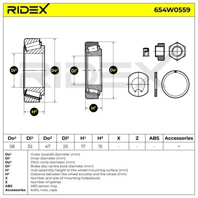 Radlager RIDEX 654W0559 654W0559 - foto 3
