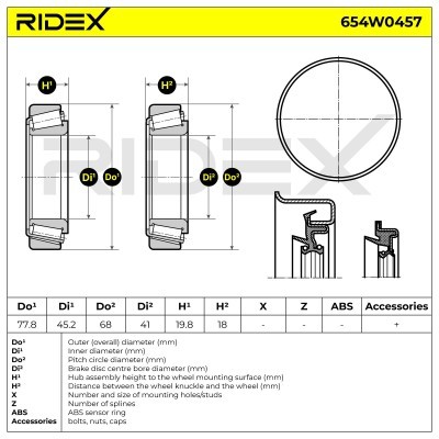 Radlager RIDEX 654W0457 654W0457 - foto 6