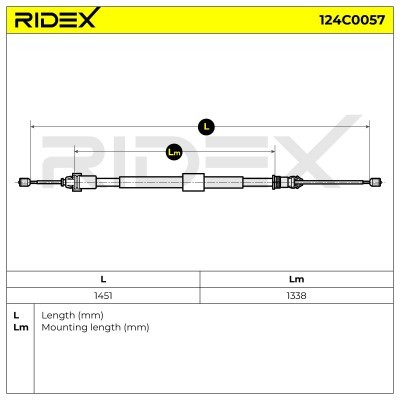 Seilzug, Feststellbremse RIDEX 124C0057 124C0057 - foto 6