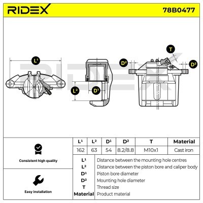 Bremssattel RIDEX 78B0477 78B0477 - foto 6