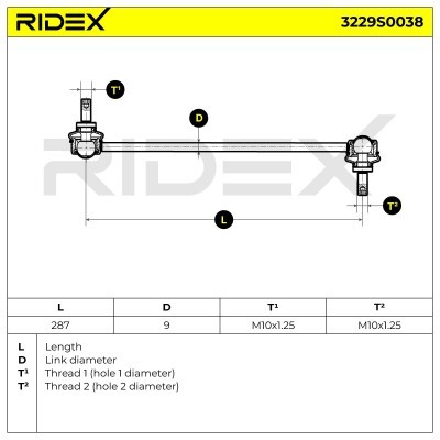 Stabilisator Stange RIDEX 3229S0038 3229S0038 - foto 5
