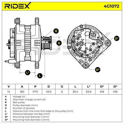 Generator RIDEX 4G1072 4G1072 - foto 7