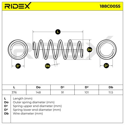 Fahrwerksfeder RIDEX 188C0055 188C0055 - foto 5