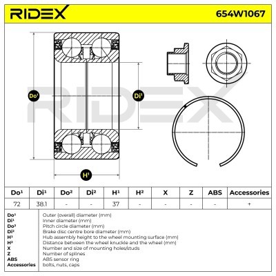 Radlager RIDEX 654W1067 654W1067 - foto 4