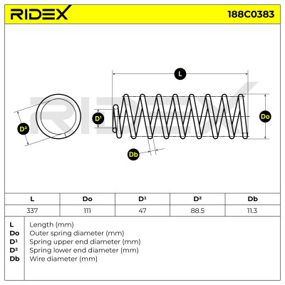Fahrwerksfeder RIDEX 188C0383 188C0383 - foto 5