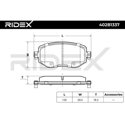 Bremsbeläge Satz RIDEX 402B1337 402B1337 - foto 6