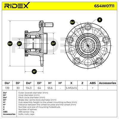 Radlager RIDEX 654W0711 654W0711 - foto 5