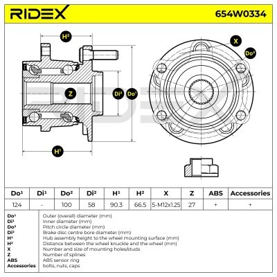 Radlager RIDEX 654W0334 654W0334 - foto 2