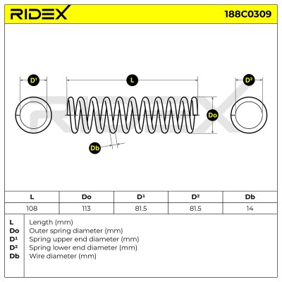 Fahrwerksfeder RIDEX 188C0309 188C0309 - foto 6