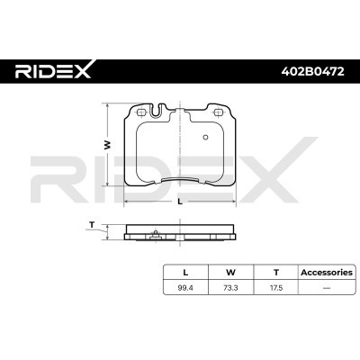 Bremsbeläge Satz RIDEX 402B0472 402B0472 - foto 7