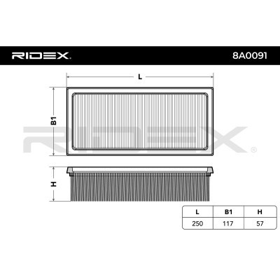 Luftfilter RIDEX 8A0091 8A0091 - foto 3