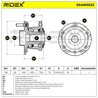 Radlager RIDEX 654W0523 654W0523 - foto 5