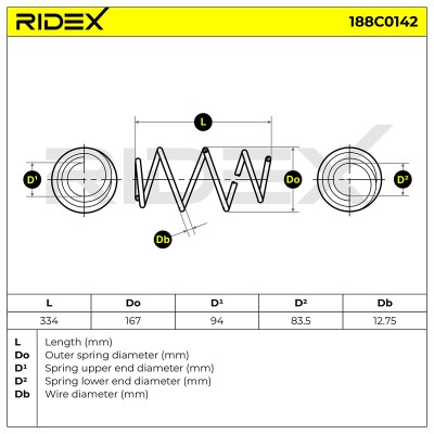 Fahrwerksfeder RIDEX 188C0142 188C0142 - foto 5