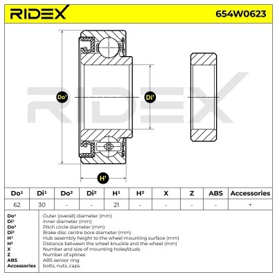 Radlager RIDEX 654W0623 654W0623 - foto 5