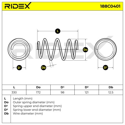Fahrwerksfeder RIDEX 188C0401 188C0401 - foto 5
