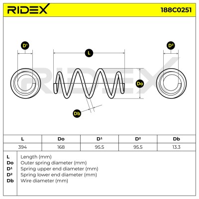 Fahrwerksfeder RIDEX 188C0251 188C0251 - foto 5