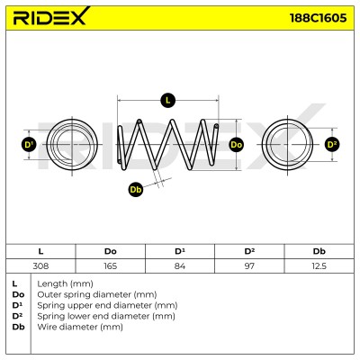 Fahrwerksfeder RIDEX 188C1605 188C1605 - foto 5