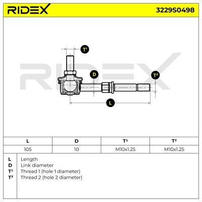 Stabilisator Stange RIDEX 3229S0498 3229S0498 - foto 7