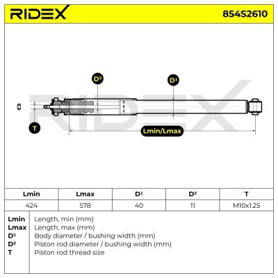 Stoßdämpfer RIDEX 854S2610 854S2610 - foto 8