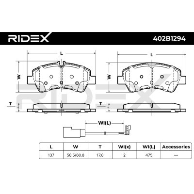 Bremsbeläge Satz RIDEX 402B1294 402B1294 - foto 6