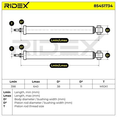 Stoßdämpfer RIDEX 854S1734 854S1734 - foto 4