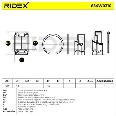 Radlager RIDEX 654W0310 654W0310 - foto 3