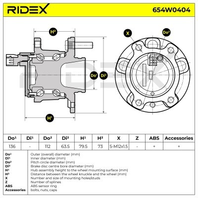 Radlager RIDEX 654W0404 654W0404 - foto 5