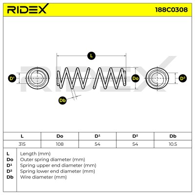 Fahrwerksfeder RIDEX 188C0308 188C0308 - foto 6