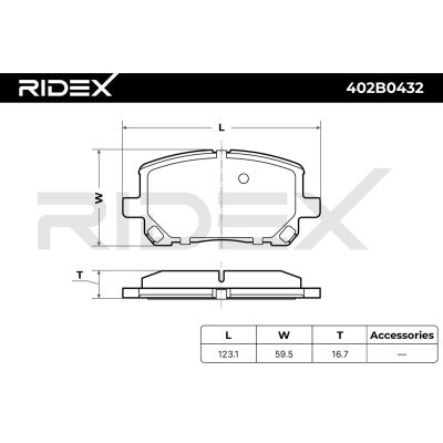 Bremsbeläge Satz RIDEX 402B0432 402B0432 - foto 8