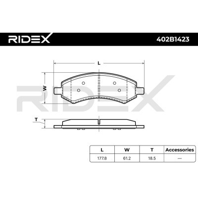 Bremsbeläge Satz RIDEX 402B1423 402B1423 - foto 5