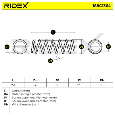 Fahrwerksfeder RIDEX 188C1364 188C1364 - foto 4