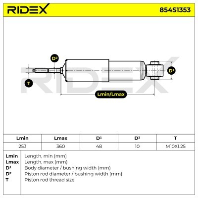 Stoßdämpfer RIDEX 854S1353 854S1353 - foto 6