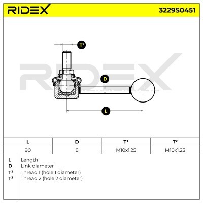 Stabilisator Stange RIDEX 3229S0451 3229S0451 - foto 5