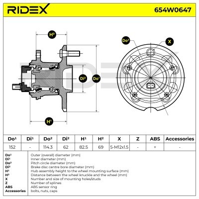 Radlager RIDEX 654W0647 654W0647 - foto 6