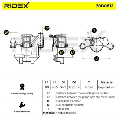 Bremssattel RIDEX 78B0812 78B0812 - foto 6