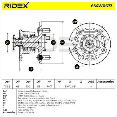 Radlager RIDEX 654W0673 654W0673 - foto 7