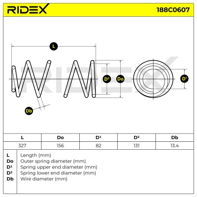 Fahrwerksfeder RIDEX 188C0607 188C0607 - foto 6