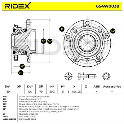 Radlager RIDEX 654W0038 654W0038 - foto 5
