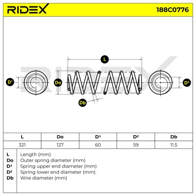 Fahrwerksfeder RIDEX 188C0776 188C0776 - foto 5